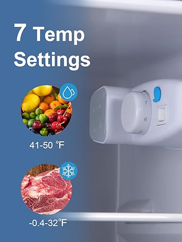 Miniatura 3 de Refrigerador de 3.5 pies cúbicos de 2 puertas y 7 niveles de control de termostato ajustable para congelador, cerradura para refrigerador, ahorro