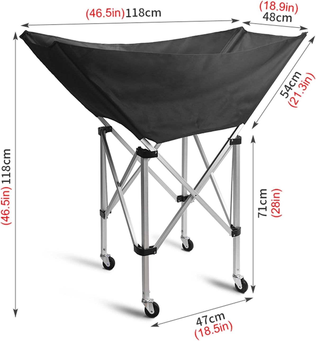 Foldable Volleyball Cart with Wheels - Large Capacity Ball Storage Rack for Indoor & Outdoor Use, Ideal Organizer for Basketball, Soccer, Tennis & Toys