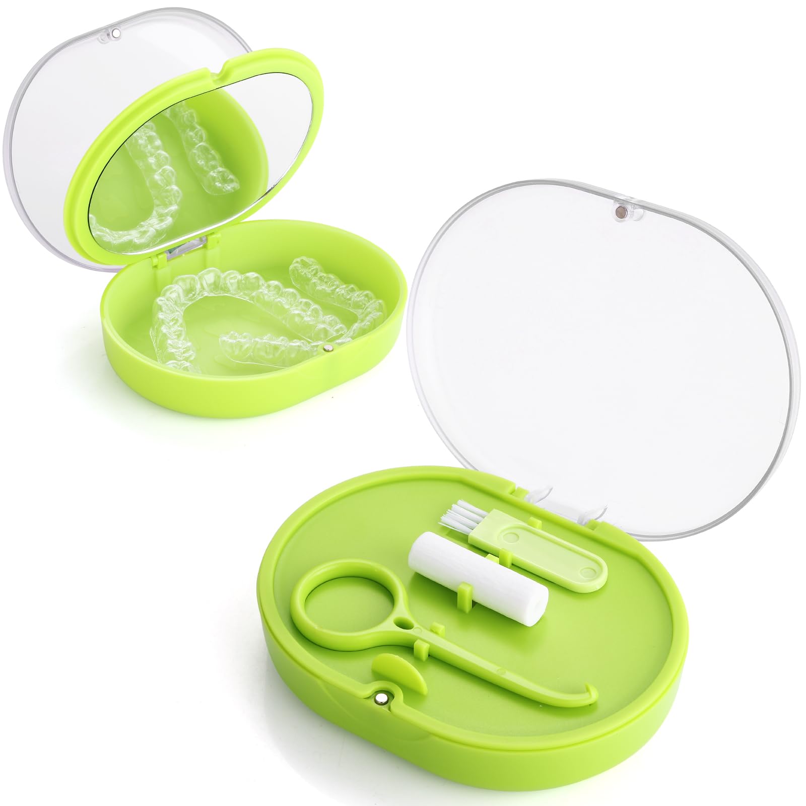 New Double-layer Aligner Case with Belt Chewing,Removal Tool,Cleaning Brush,Built in Mirror Orthodontic Case-image-21