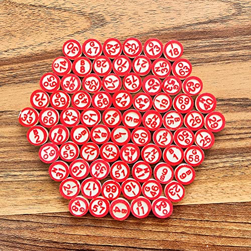 SEETOOOGAMES Vintage Wooden Bingo Game Set-120 Bingo Number Cards and 75 Chess – Image 5