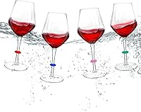 Crayline Floating Wine Glasses for Pool - Shatterproof Unbreakable Tritan 16oz Set of 4 with Charms, BPA-Free Poolside Drinkware