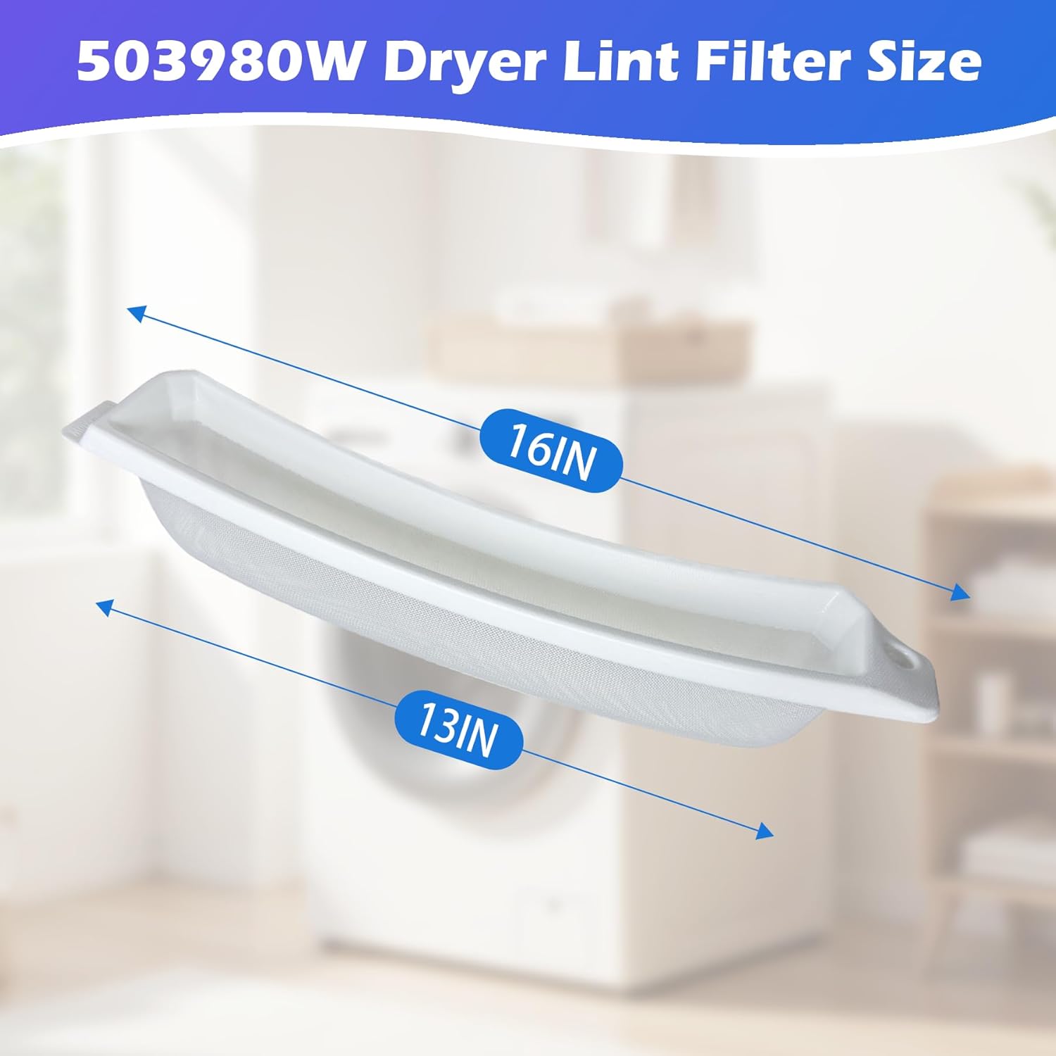 503980W Dryer Lint Filter, Compatible with Speed Queen Amana Alliance Laundry Systems, Replaces AP6329015 PD00042786 TU21443 D503980W 503980, Mesh Vent Screen