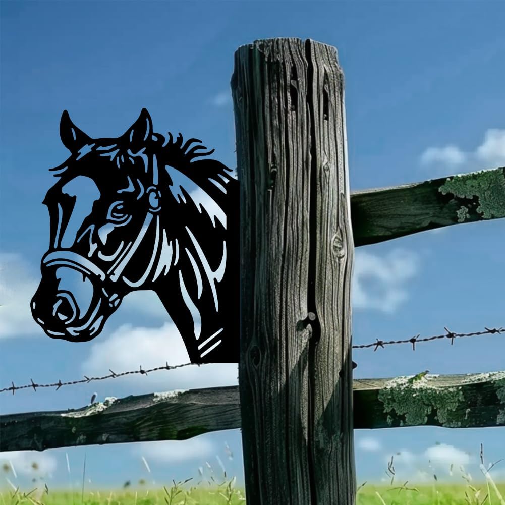 WADORN Farm Horse Silhouette Yard Outdoor Decor, Horse Statues Garden Signs Horse Outdoor Lawn Yard Decoration Animals Ornaments for Fences Horse Signs for Farmhouse Garden Lawn Patio Pathway