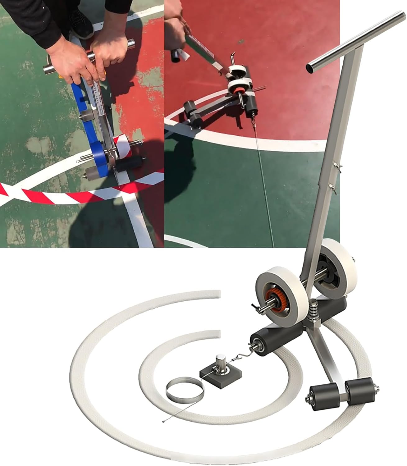 Manual Floor Tape Applicator,Walk-Behind Tape Dispenser for Painting/Lane Marking/Sports/Storage Areas etc,Single-Roll Tape Machine Max Width:15cm,55~80cm (55~80cm)