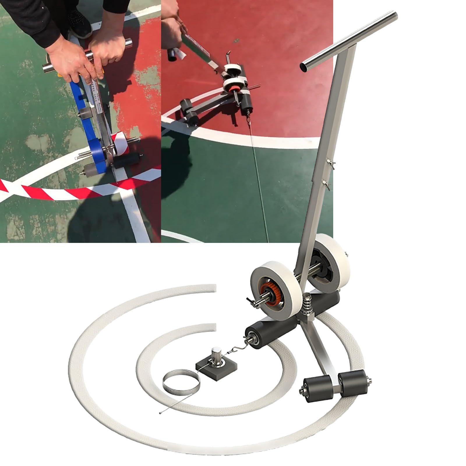 UMJIGF Manual Floor Tape Applicator,Walk-Behind Tape Dispenser for Painting/Lane Marking/Sports/Storage Areas etc,Single-Roll Tape Machine Max Width:15cm,55~80cm