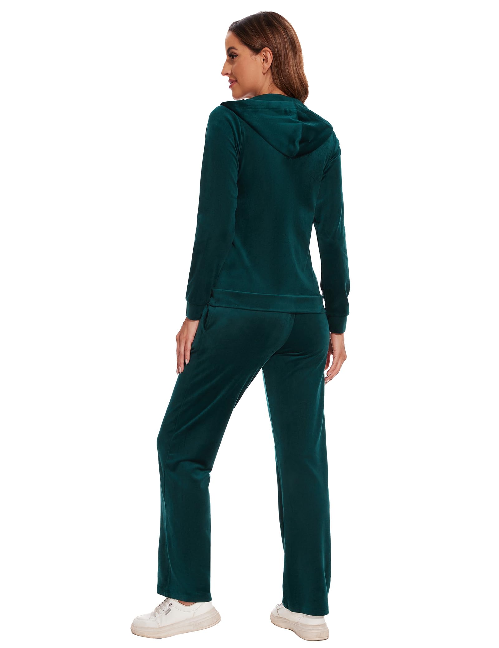 ROYAL MATRIX Women's Velour Tracksuit - 2 Pieces Velour Sweatsuits Velvet Track Suits Set Full Zip Hoodie & Sweatpants Sets
