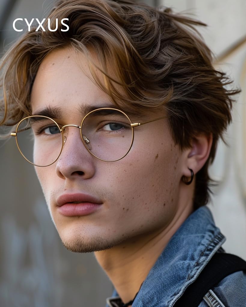 Cyxus lunettes anti lumière bleue pour hommes femmes bloquant UV ordinateur métal ultra léger