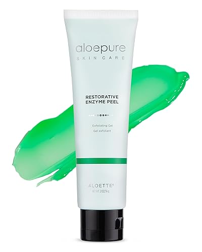 Aloette Gel exfoliante para la cara, exfoliación de enzimas restauradoras (2 onzas), gel exfoliante para piel hidratada, exfoliación facial de aloe