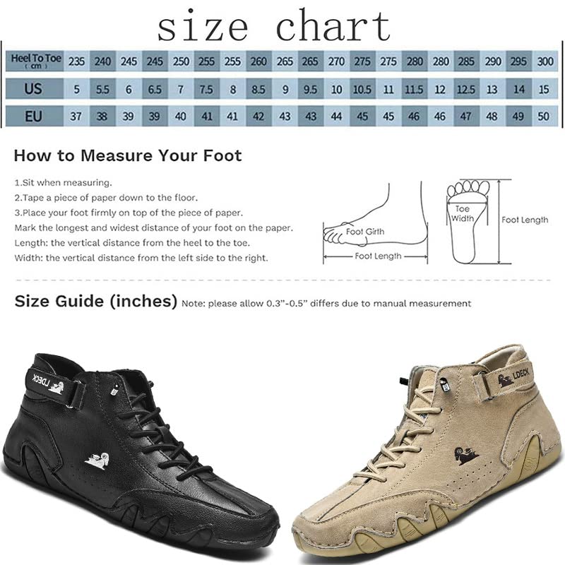 Dimleen Mens Italian Handmade Suede High Boots Casual Adjustable Easy Slip-on Sneakers Non-Slip Breathable Leather Walk Chukka Bootie (Gray Velvet,13,13)4