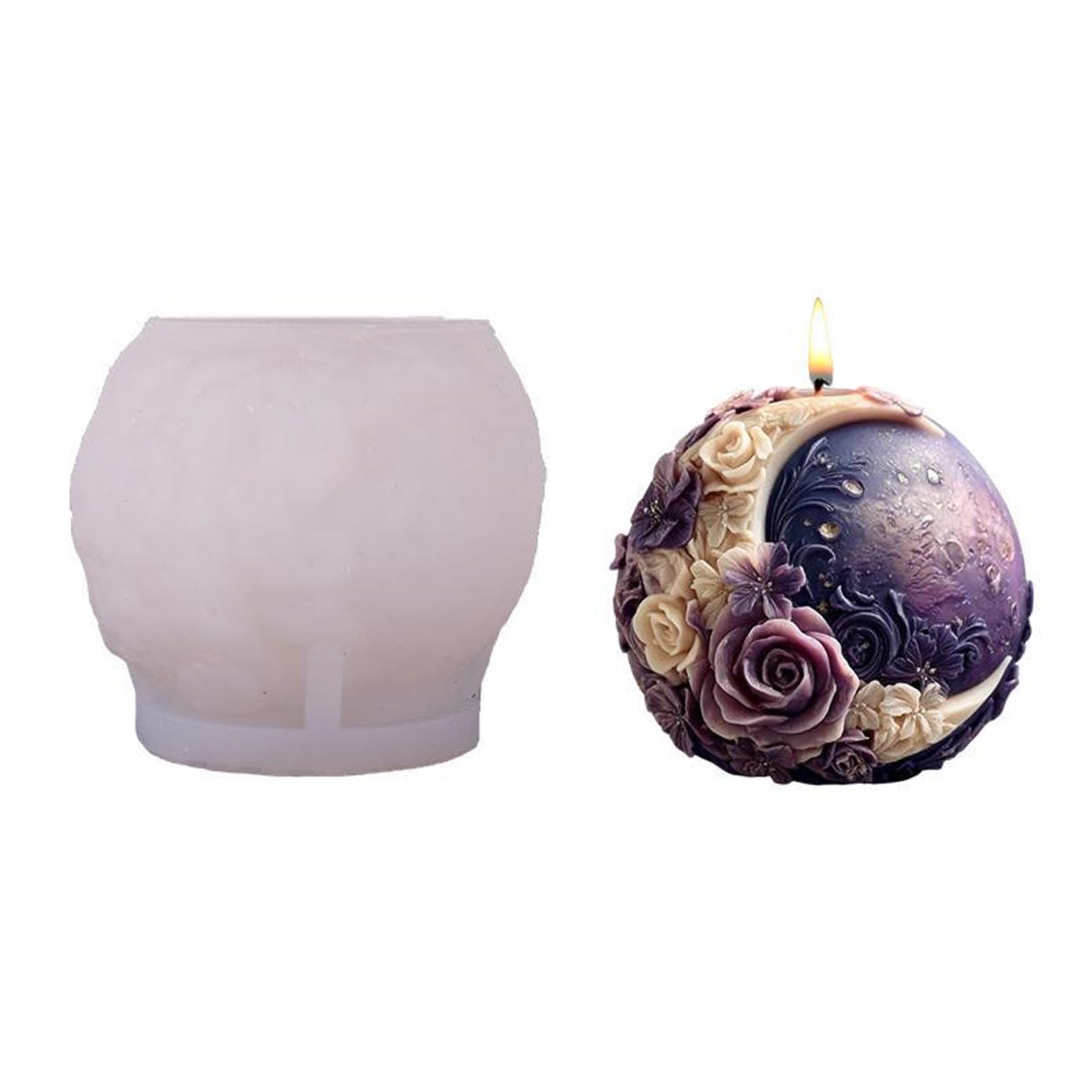 Jazuaiao Moons Mold, Round Silicone Mold for Candled Making, Diys Resin for Aromatherapys Candled Aromatherapys
