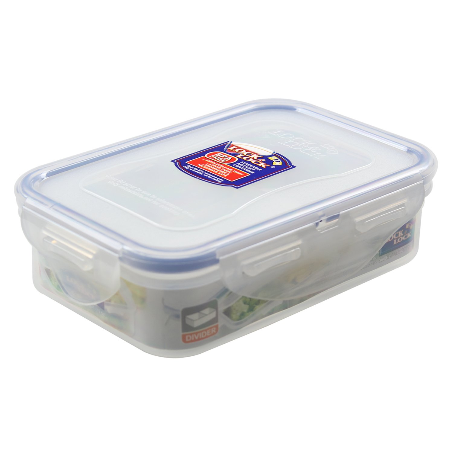 Locknlock Lock & Lock 360Ml Rectangular Food Storage Container With 2 Compartments Durable