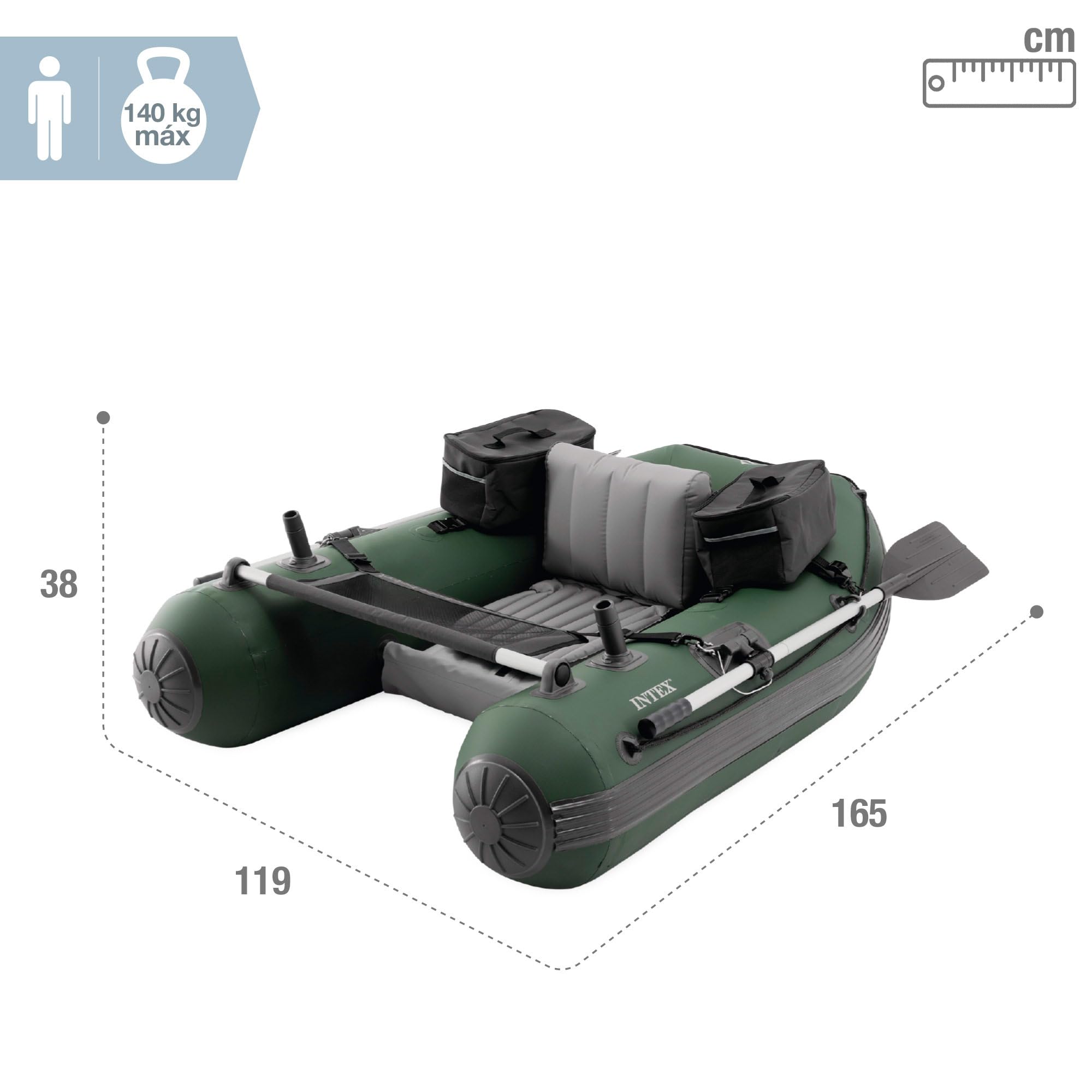 Intex 68381 Pro Balık Avı Bot+Kürük+Pompa Set 165 cm, su sporları