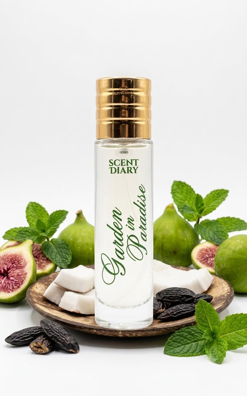 Garden in Paradise Perfume 35 ml | For Men & Women, Fresh & Green Top Notes, Tropical Middle Notes, Warm Base Notes, Mint, Fig & Sandalwood-image-18