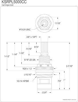 Kingston Brass KSRPL5000CC Cold Cartridge (1 Piece)