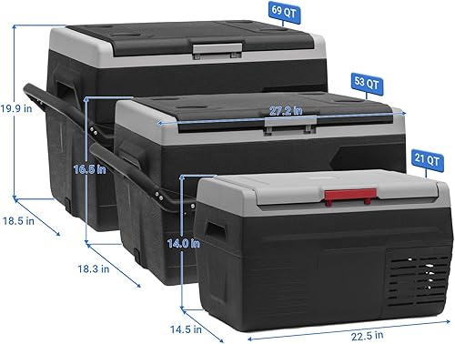 Miniatura 7 de Smad Refrigerador eléctrico, refrigerador portátil de 12 V24 V CC, refrigerador de automóvil de 21 cuartos de galón (20 litros), refrigerador de 12