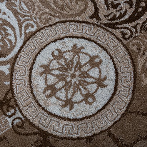 Paco Home Designer Teppich Modern Meliert Floral mit Mäander Muster Kreise Beige Creme, Grösse:160x220 cm – Bild 3