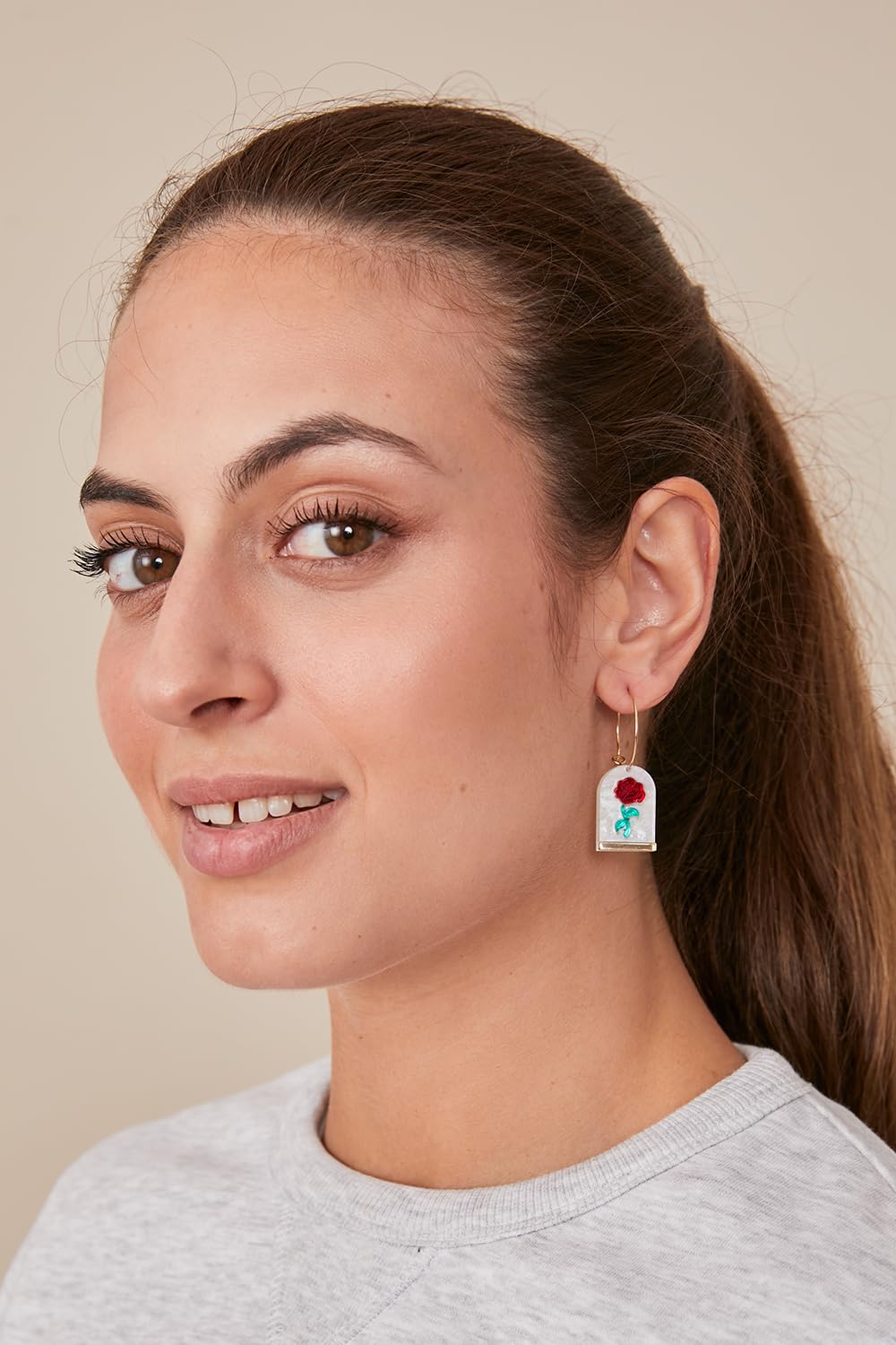 Soul | Pendientes Rosa Eterna Divertidos Originales Mujer de Acero y Metacrilato Regalo