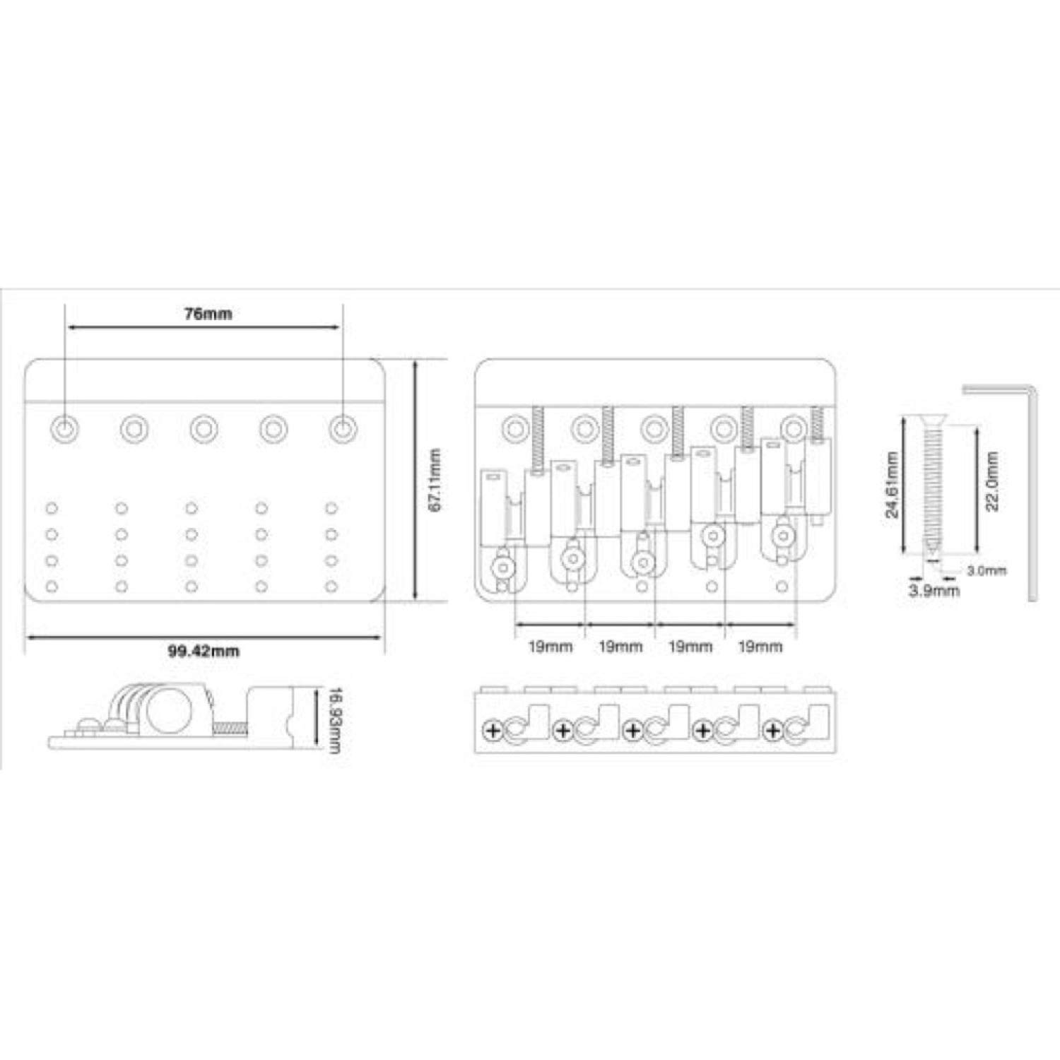 Amazon | BABICZ バビッツ 5弦ベース用ブリッジパーツ FCH-5B Nickel 