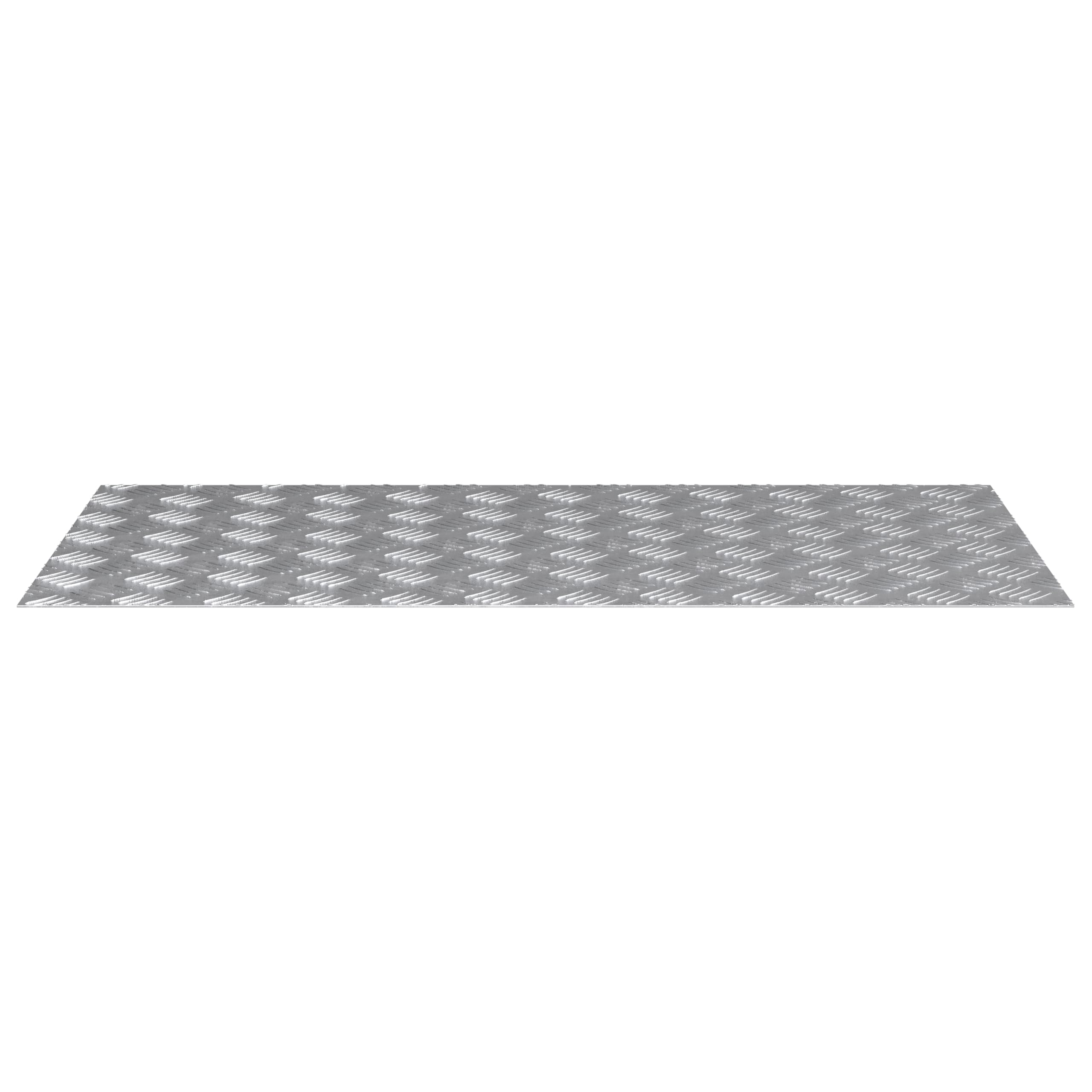 Chapa estriada de aluminio, 4 unidades, antideslizante, 100 x 50 cm, color gris con base antideslizante y superficie texturizada para un agarre seguro en escaleras, diseño geométrico robusto