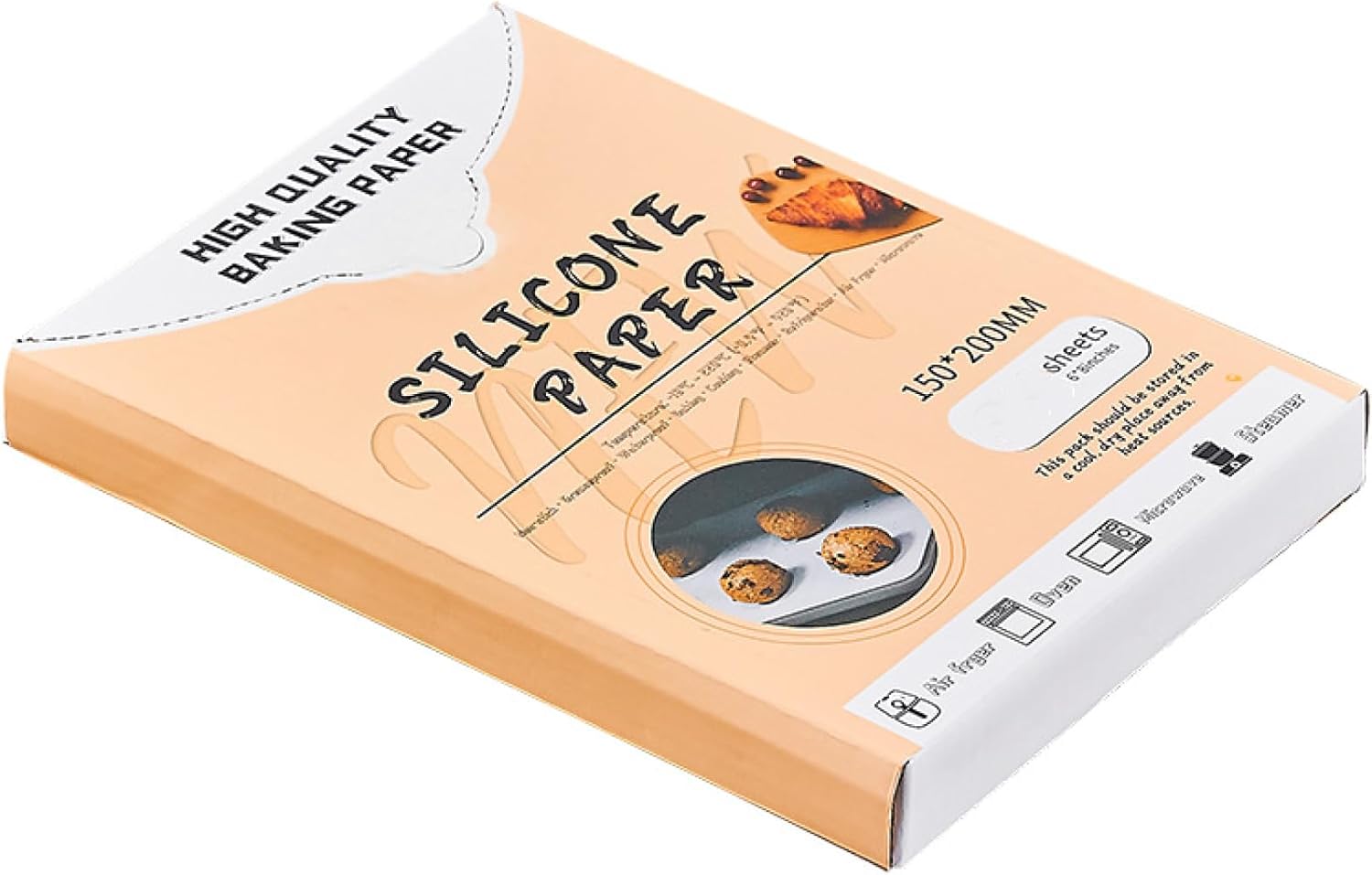 Flat parchment paper, high temperature resistant baking silicone oil paper, used for baking biscuits, cooking, frying, air fryer, barbecue grill, oven use