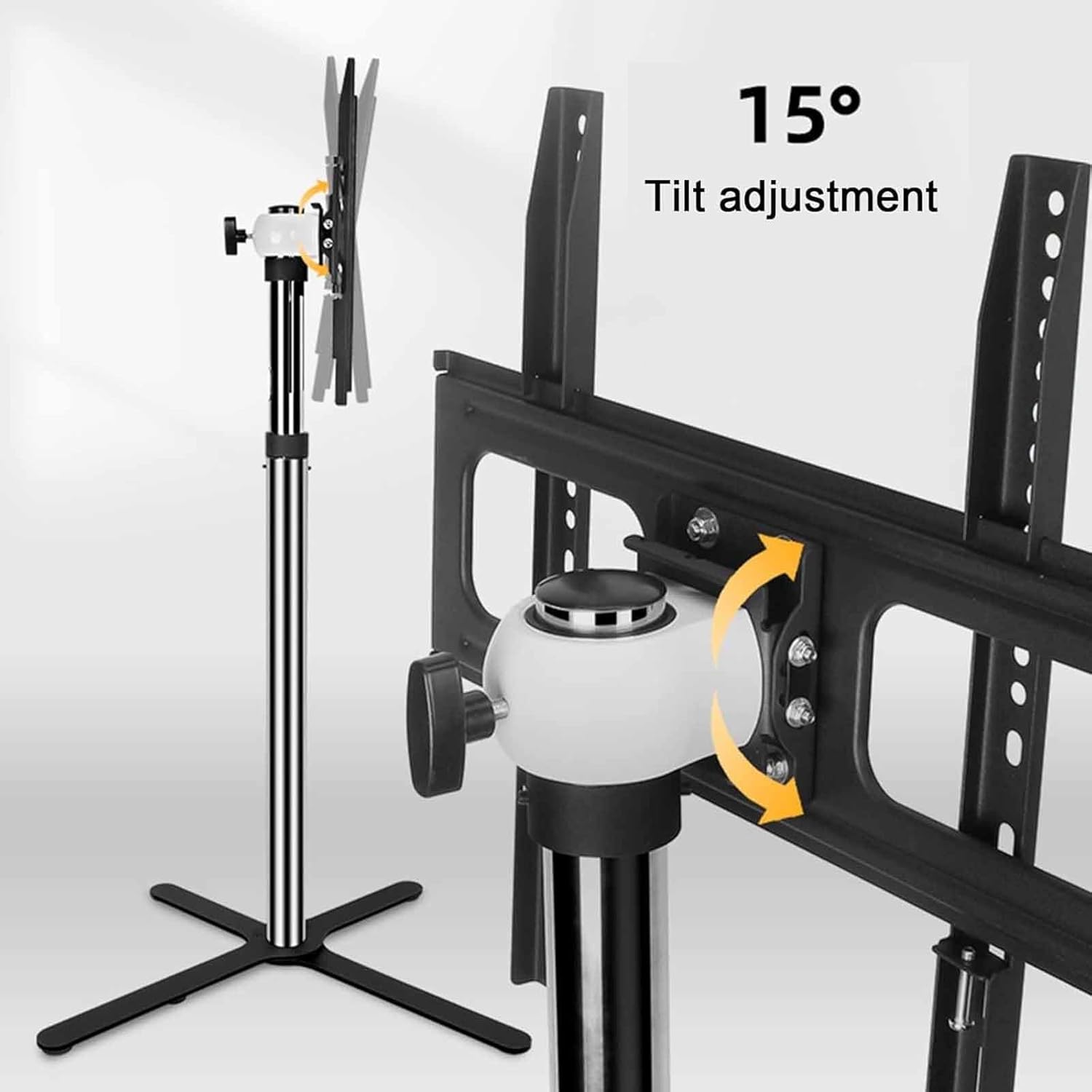 LCD Tv Floor Stand - Full Motion 360° Rotation Tilting Tv Mount Stand, 90-157Cm Height Adjustable Lift Tv Stand, for 32-50 Inch Screens Tvs, Supporting Hole Spacing Withi