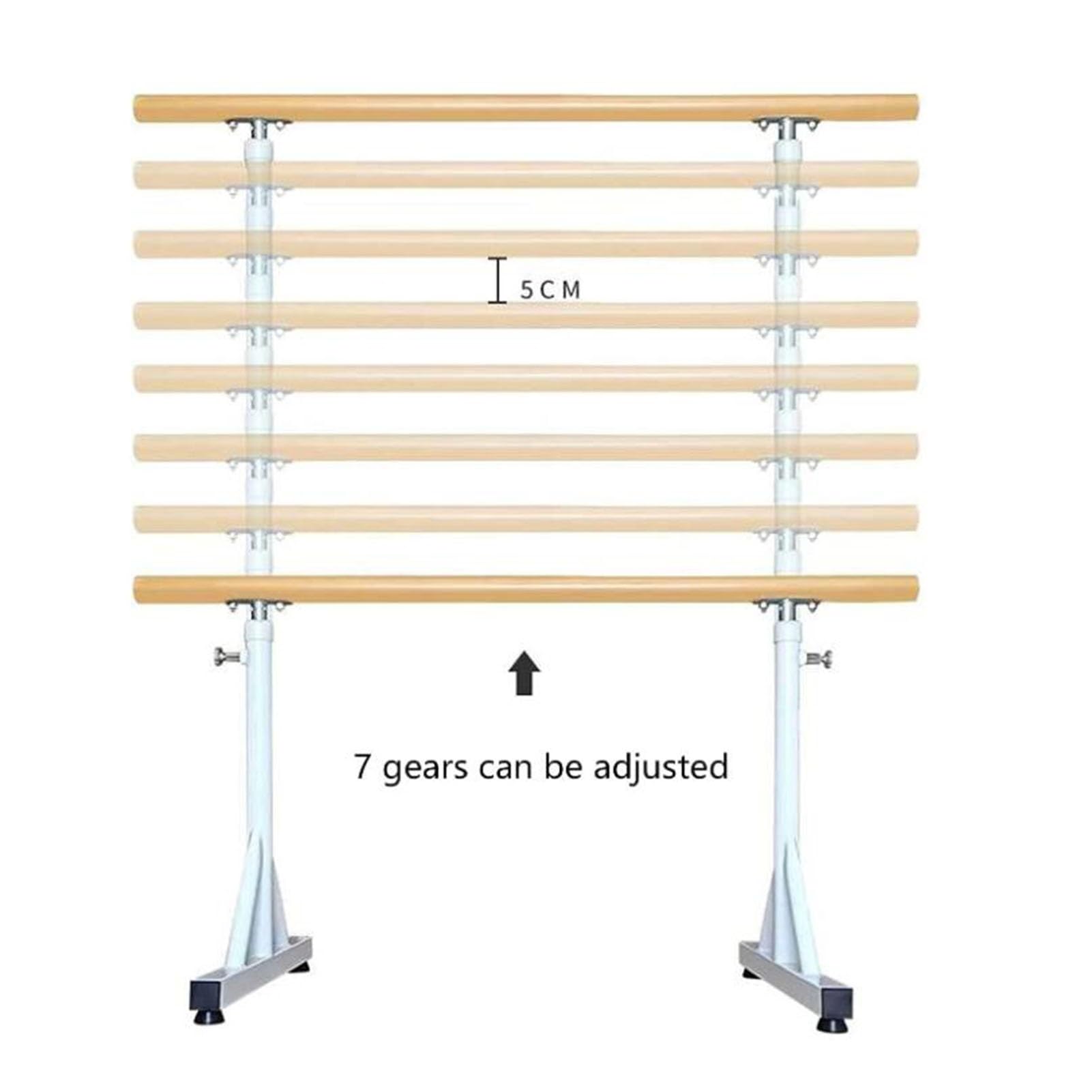 Sbarra da Danza Balance Barre Portatile, Altezza Regolabile 80-120 cm, per Stretching, Pilates, Attrezzatura per Esercizi con Sbarra da Fitness Mobile Singola，White 100cm