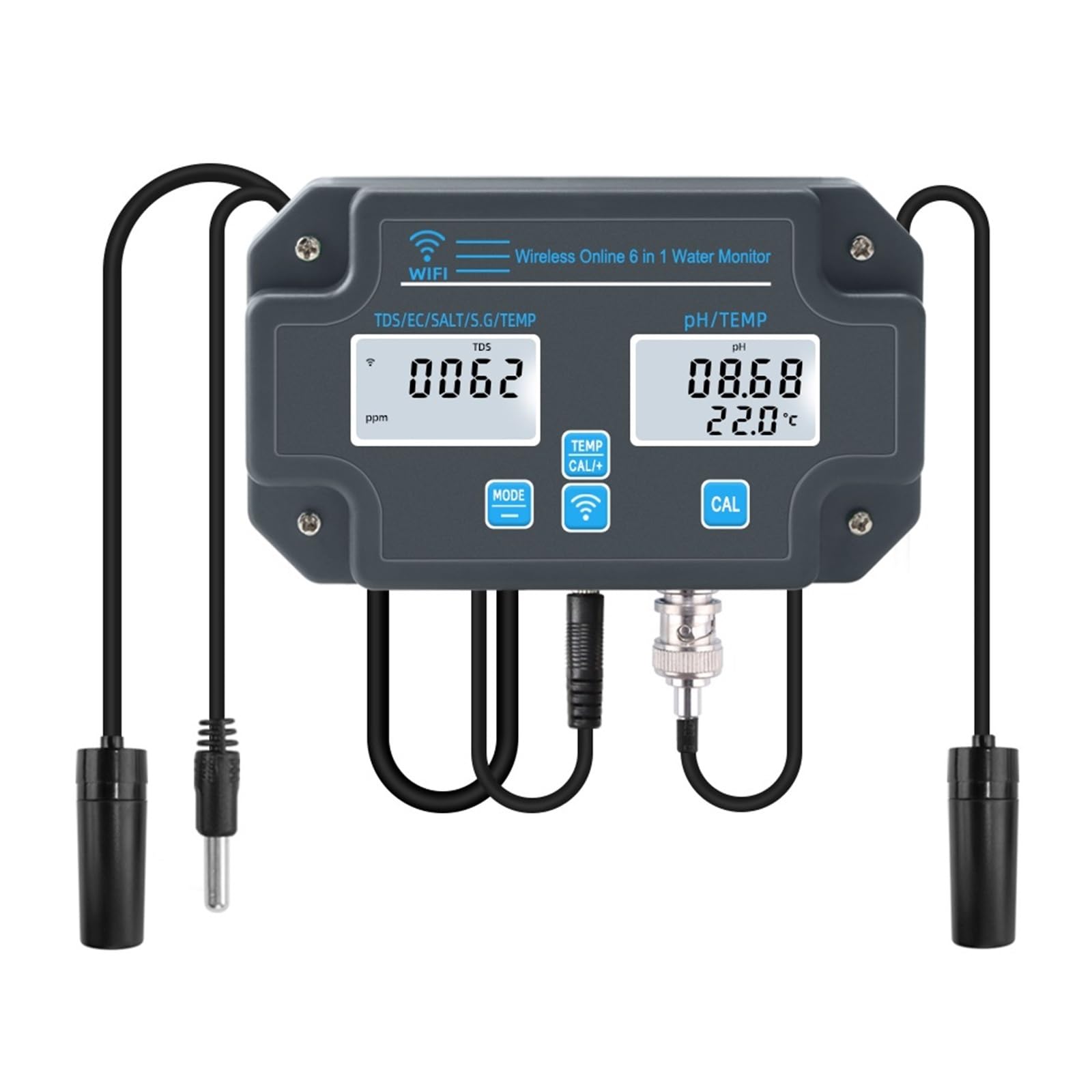 Smart WiFi Aquarium Meerwasser Salzgehalt Wasserqualität Meter PH EC TDS Salz Temp Datenlogger Tester Monitor for Aquarien