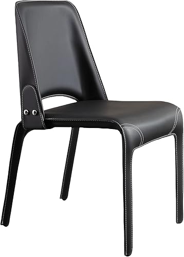 Miniatura 17 de JKGHK Leather Dining Chairs, Armless Room Chairs, Upholstered Kitchen Chair with Backrest, Side Chair with Metal Legs, for Bedroom, Cafe,
