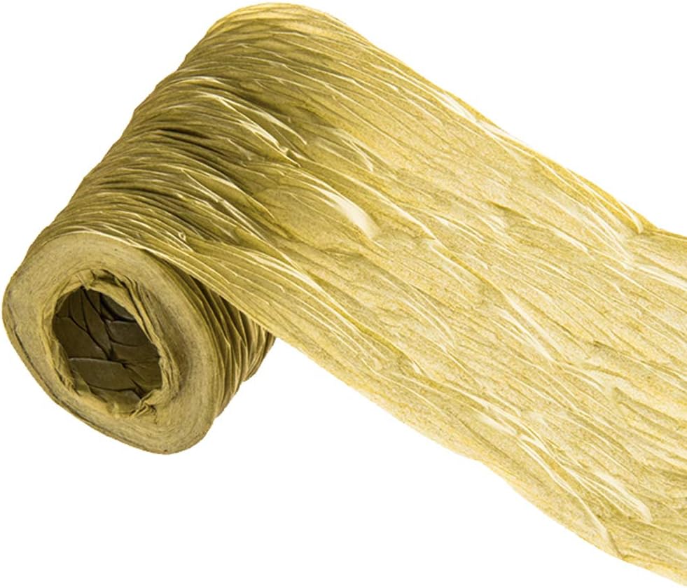 Heads PP-50OV Ribbon 2.0 inches (5 cm) x 32.8 ft (10 m) Roll, Khaki, 1 Roll, Paper Raffia, Wide