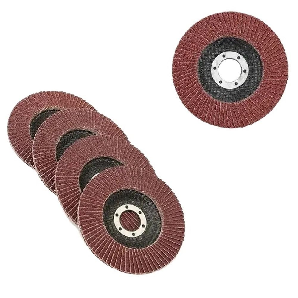Mola abrasiva 5 dischi lamellari in da 4-1/2 pollici, mole abrasive grana 40-120, ruote for levigatura con albero 7/8 for legno(40)