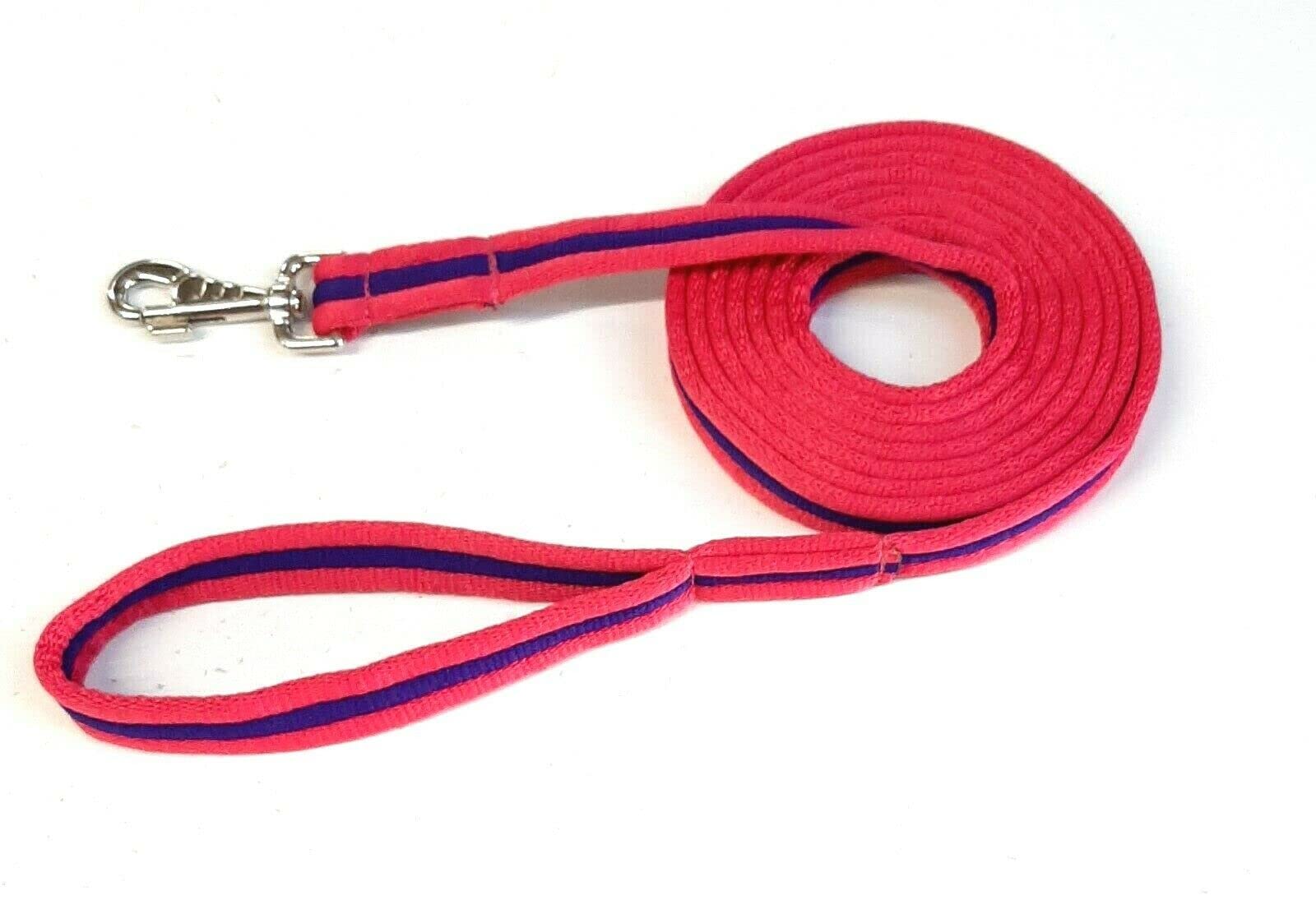 Horse Lunge Line/Large Dog Training Walking Lead Leash 25mm Padded Air Webbing Strong Very Soft Durable (20ft, 6 Metres) (Pink/Purple)