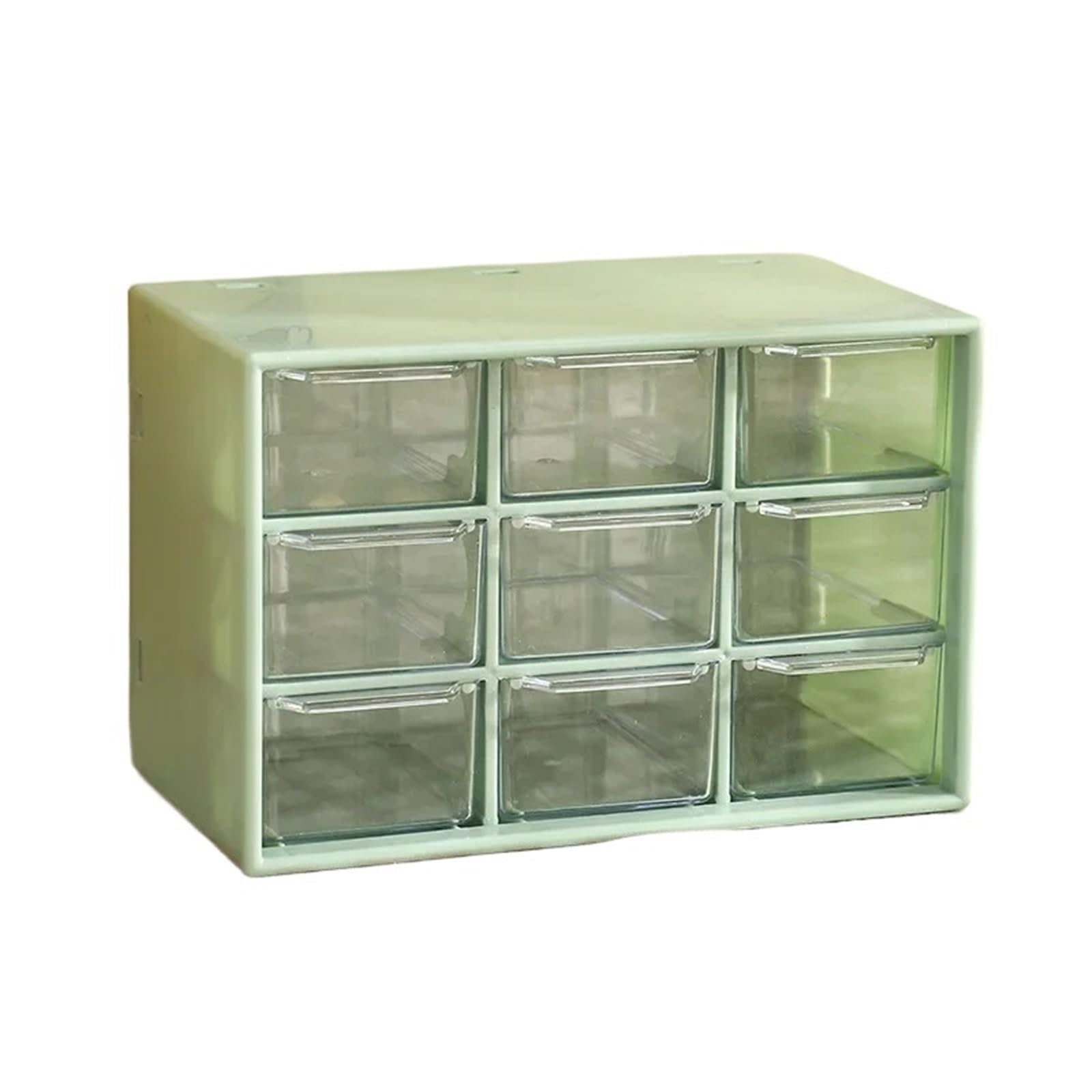 XUCZHAI Desktop Storage Boxes Organizer Transparent Small Drawer Partitioned Desk Box(Green)