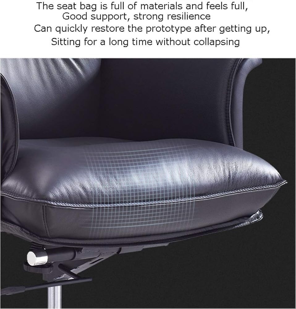 Big and Tall Executive Office Chair 500lb Capacity Heavy Duty Leather Desk Chair with Lumbar Support Ergonomic Swivel Rolling Task Chair for Study Work Computer(Brown)