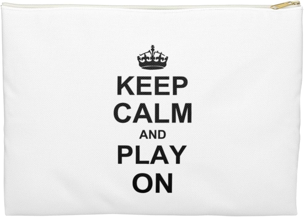 3dRose Keep Calm and Play on - carry on gaming - hobby or pro gamer gifts - for any game including sports Accessory Pouch Large