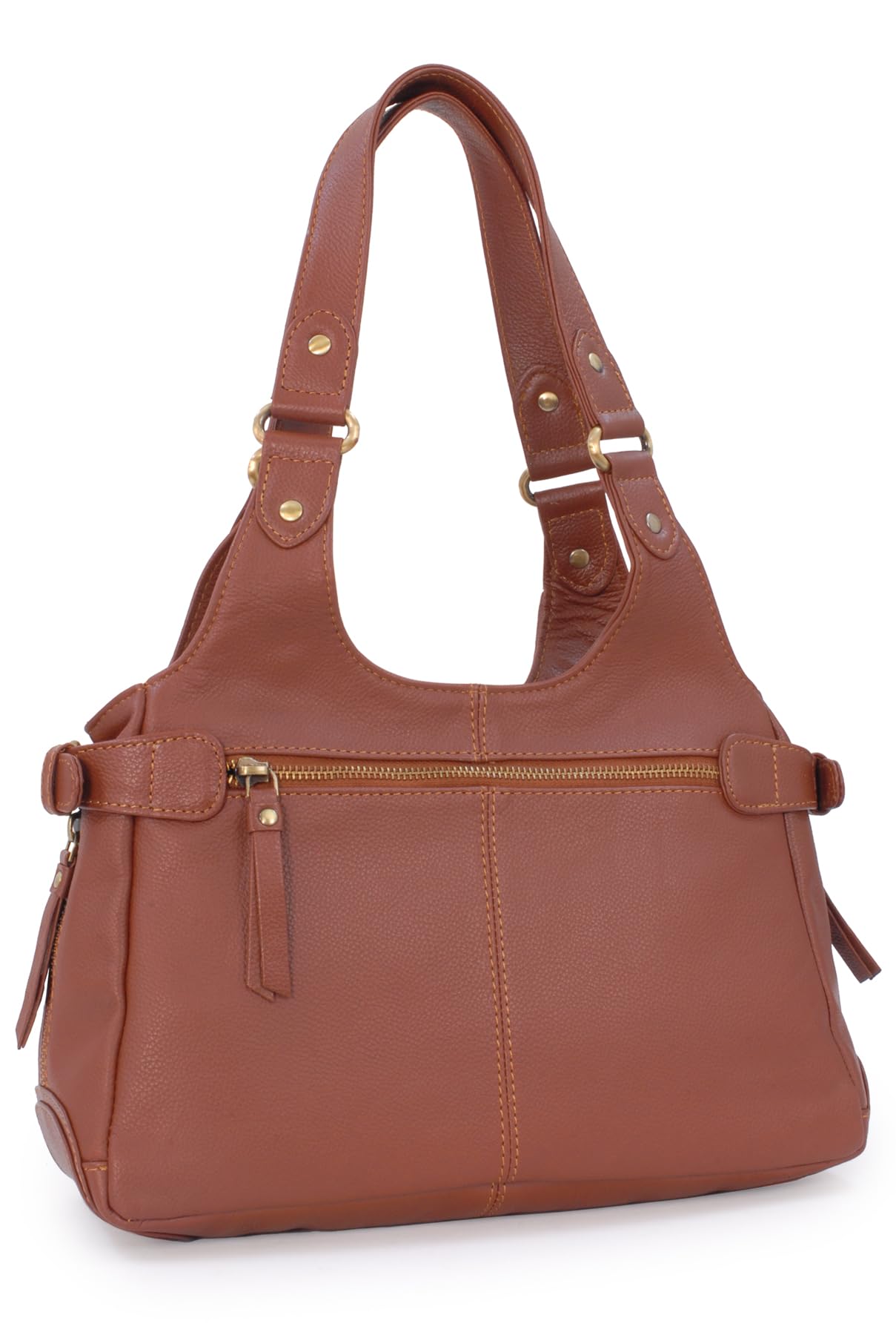Catwalk Collection Handbags - Bolso de Hombro de Piel para Mujer - Bolso de Mano con Asa Mediano - Roxanna