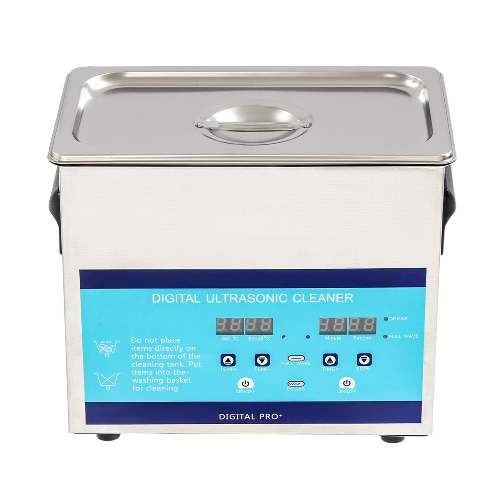 3L 40KHz Ultraschallreinigungsgerät Edelstahl Ultraschallreiniger mit Heizung, 0-80°C Einstellbare Temperatur Ultraschall-Reinigungsmaschine, Ultraschall-Reinigungsmaschine mit LED-Display