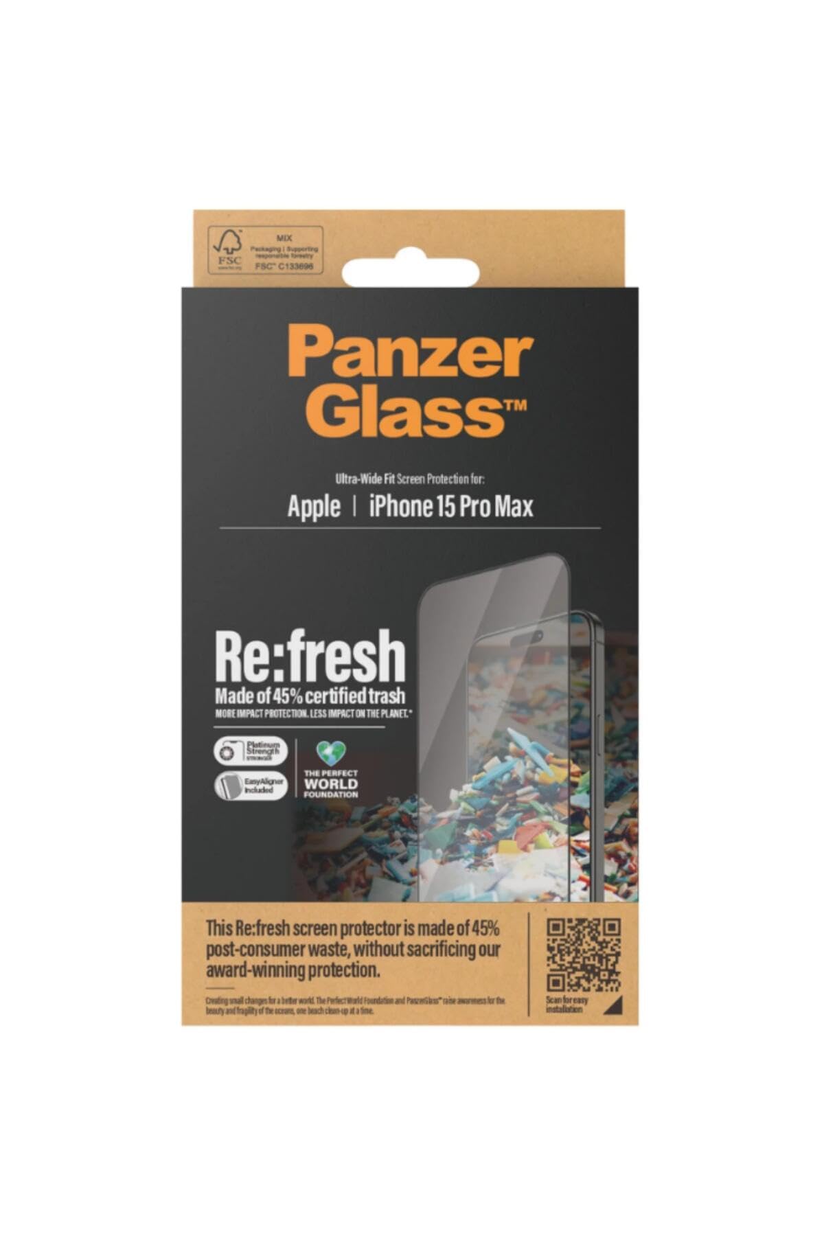 Panzerglass UWF Refresh with 45% rec. Glas Protection d'écran Transparent Apple 1 pièce(s)