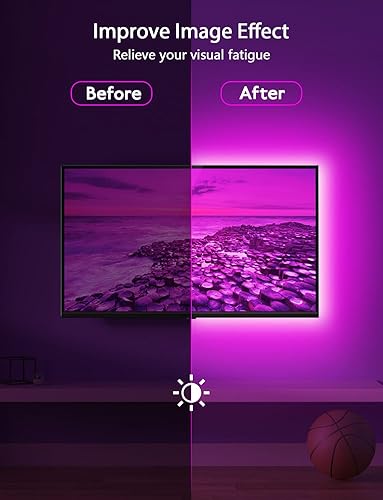 Miniatura 2 de MATICOD Luces LED para TV, tira de luces RGB de 9.84 pies para TV detrás de TV de 45 a 60 pulgadas, aplicación Bluetooth, control remoto,