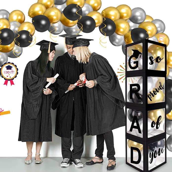 Snapklik.com : Black Graduation Party Decorations Class Of 2025 Grad ...