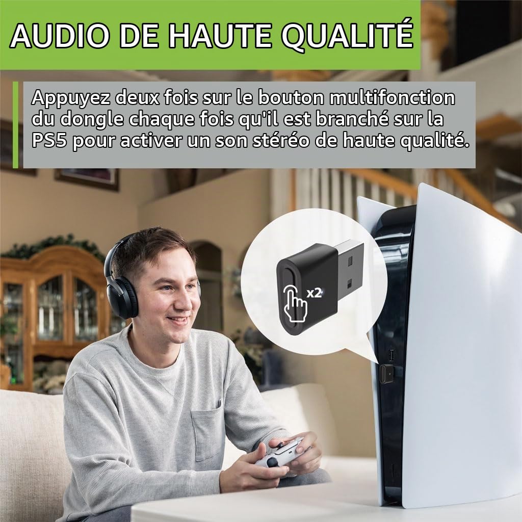 Avantree DG80 Bluetooth Adaptateur Audio USB Solo PS5 PS4 Windows Mac