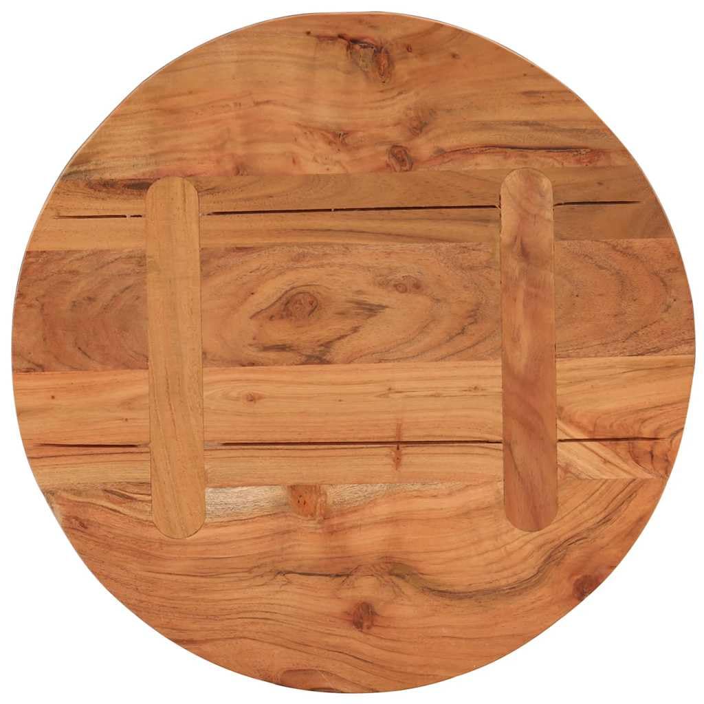 Piano per Tavolo Rotondo 40x3,8 cm in Legno Massello di Acacia | Ripiano grezzo personalizzabile per tavolini da caffè in salotto o zone bar, ideale per progetti fai da te.