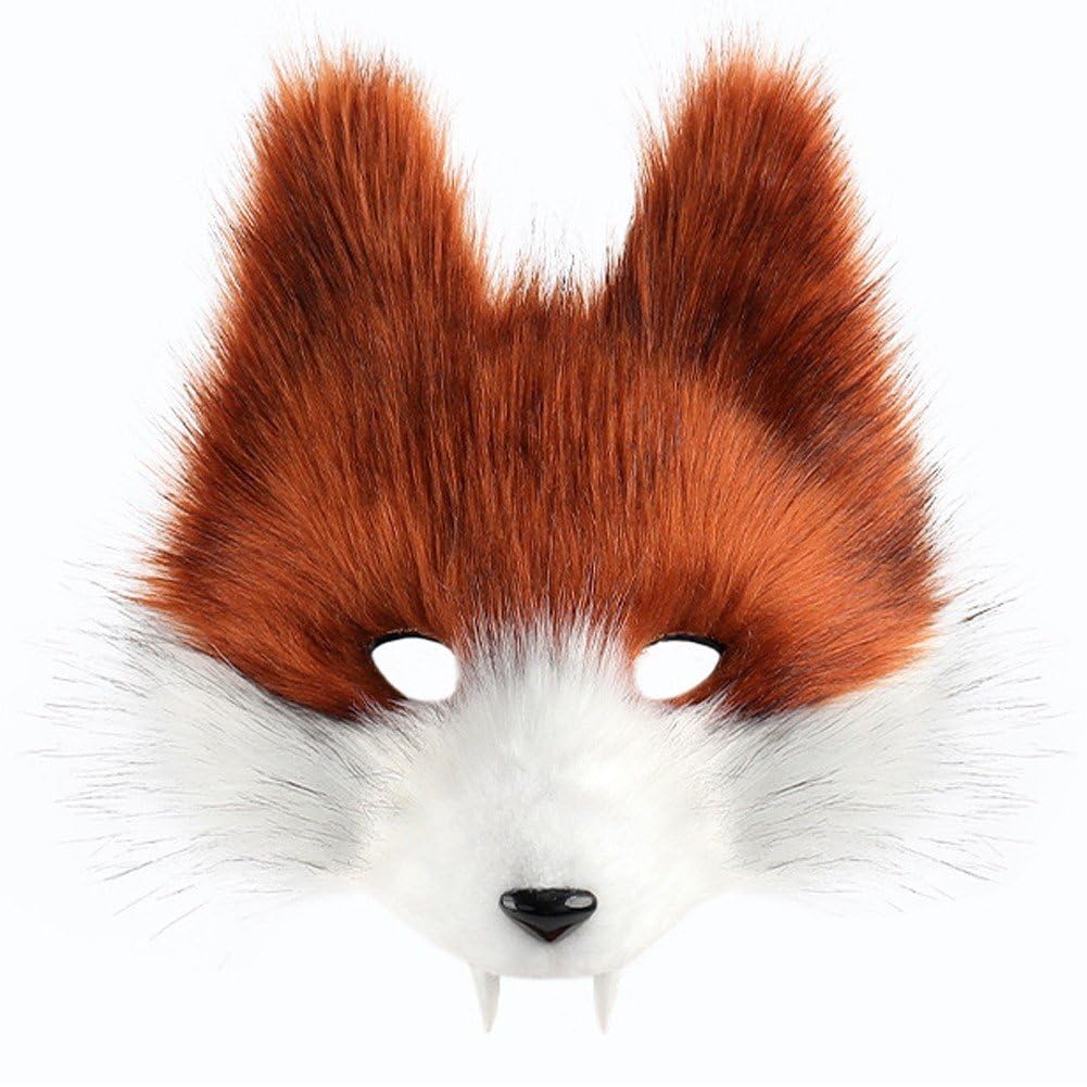 Dianzan Kit Costume Cosplay Animale, Set Cosplay con Maschera, Coda, Zampe, Guanti, Accessori per Travestimenti Animali per Halloween E Natale
