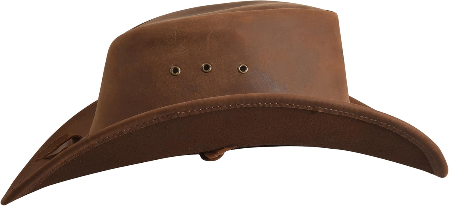 Leather Cowboy hat for Men & Women Durable Handcrafted Lightweight Shapeable Western Hats for Men - Image 3