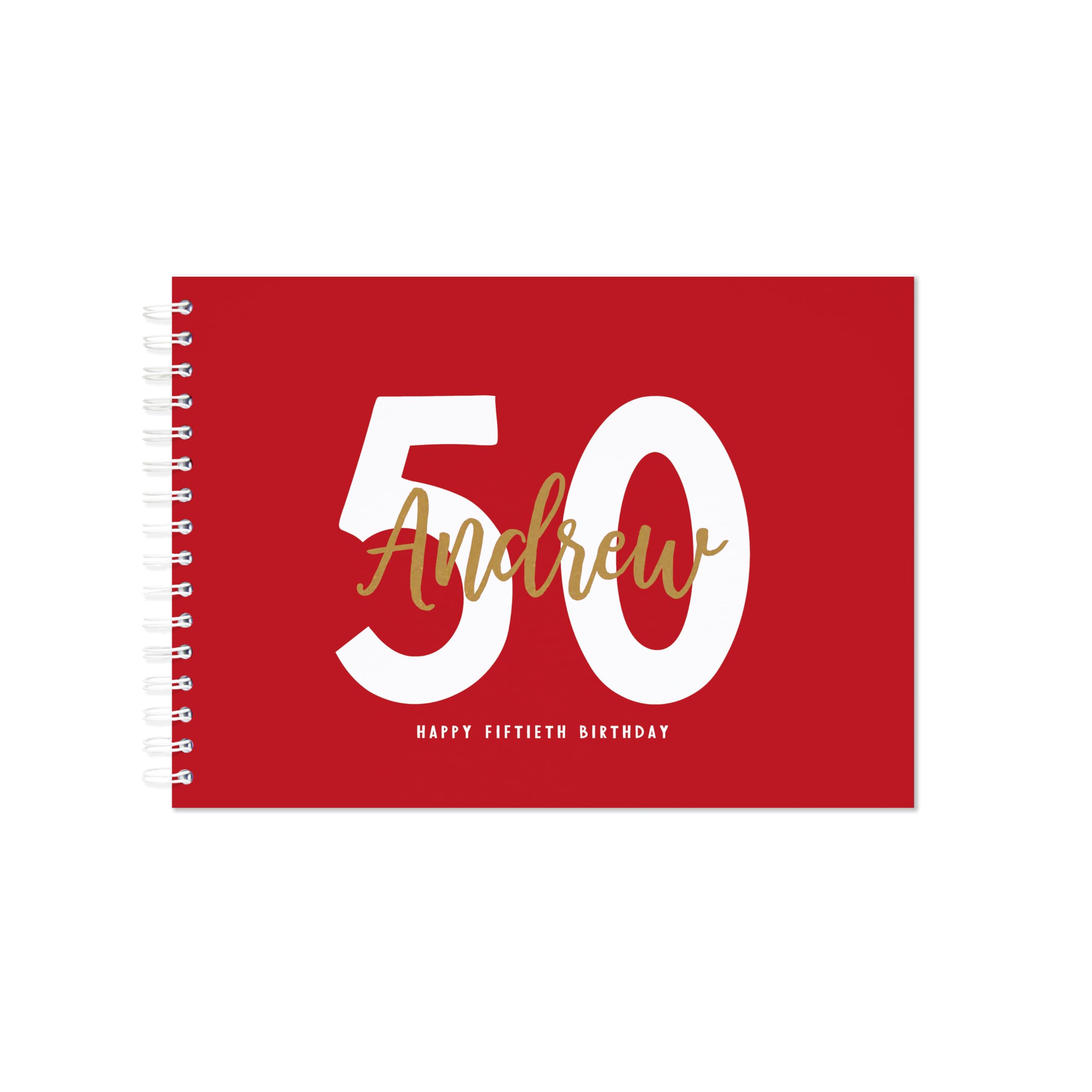 Personalised birthday guestbook | signing birthday guest book scrapbook notebook memories | 30th 40th 50th 60th 70th 80th 90th birthday sign in birthday party decor (A5 Softback Red)