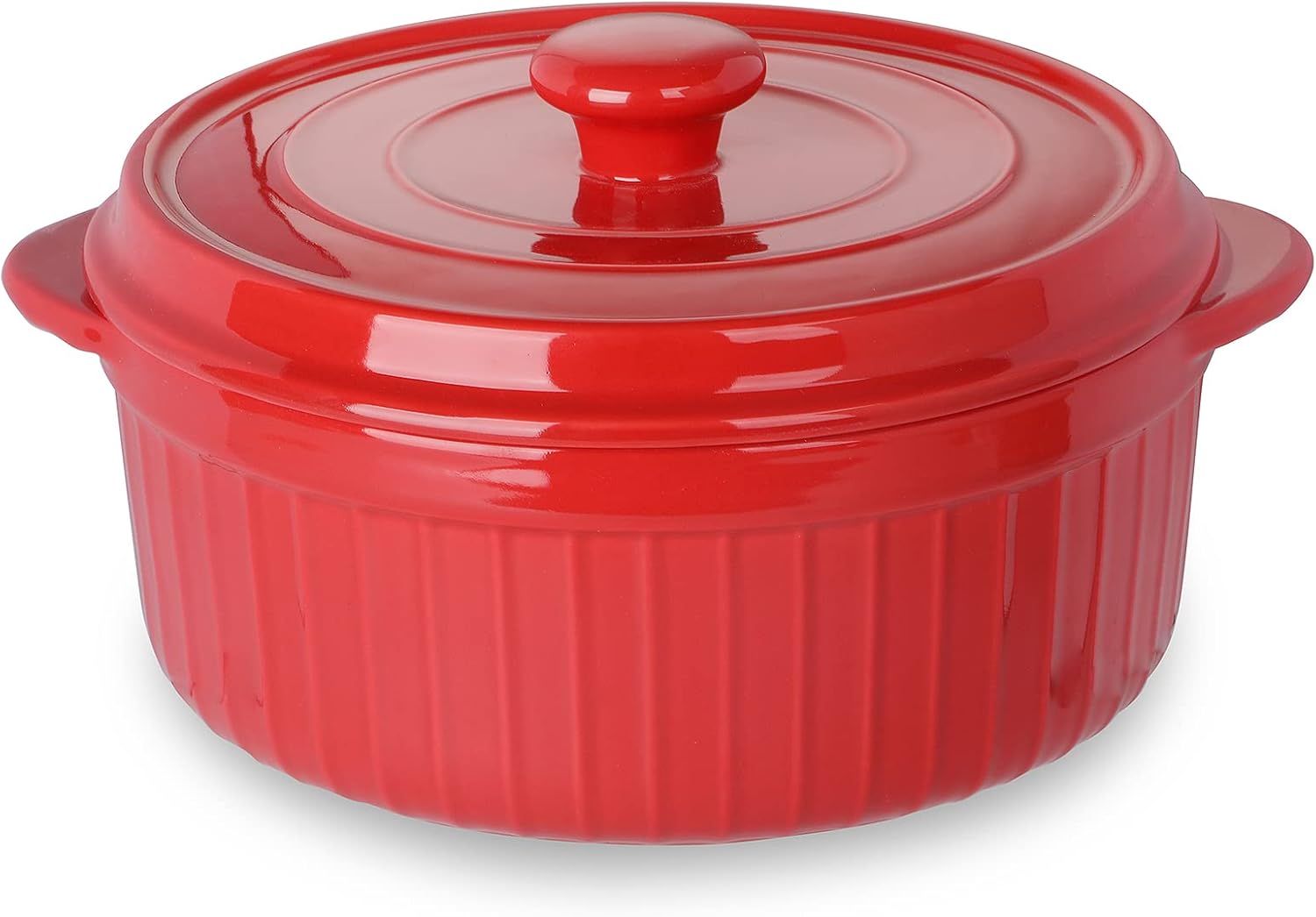 HAOTOP 2Quart Ceramic Deep Casserole Dish with Lid, Ceramic Baking Dishes, Oven