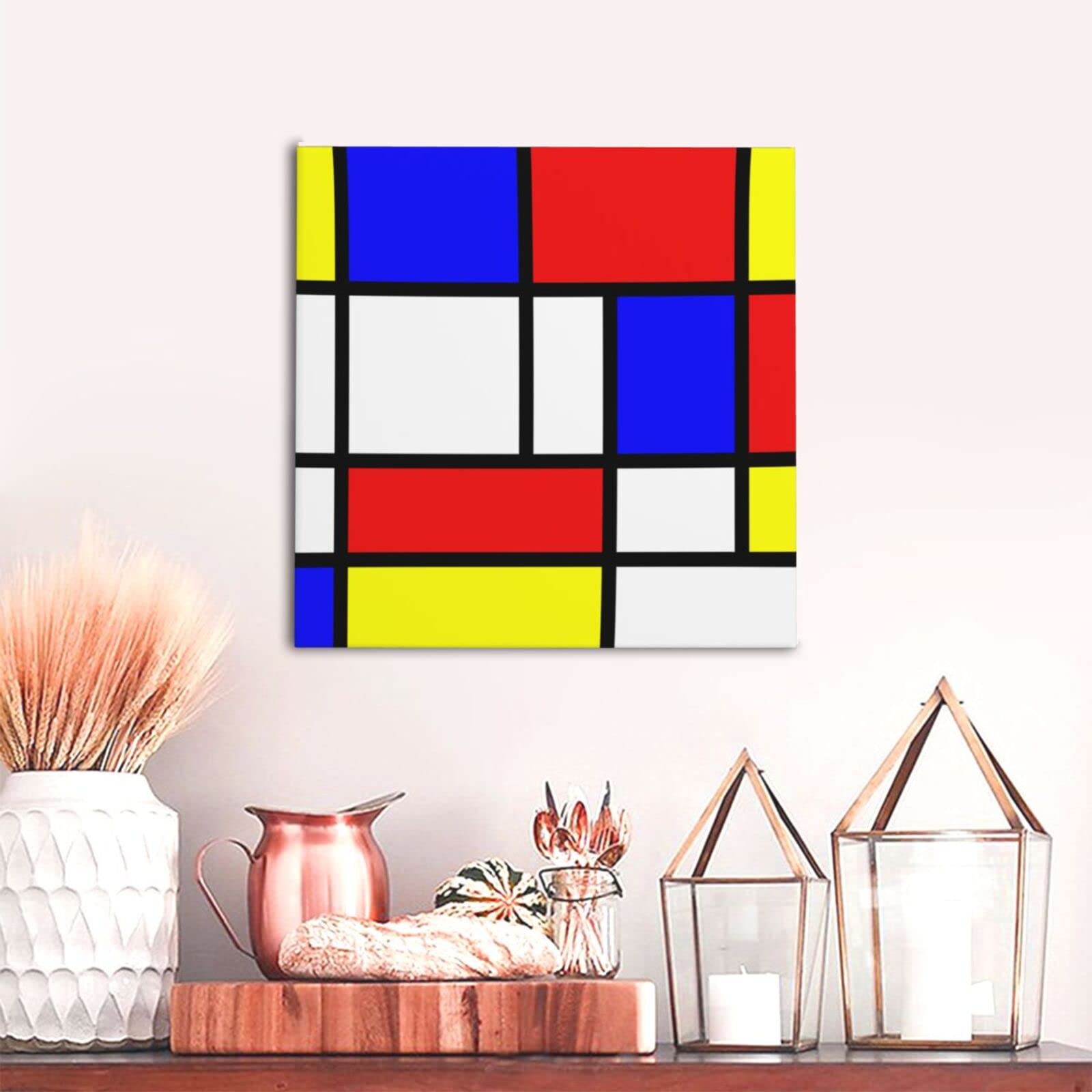 Amazon.co.jp: モンドリアン 抽象画 赤黄青 アートパネル アート