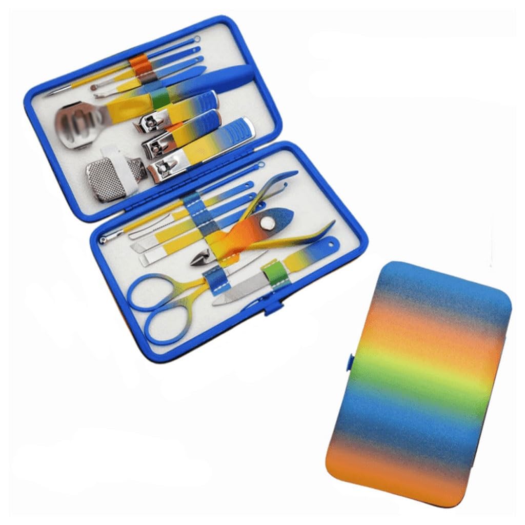 Strumenti for manicure portatili multifunzione for la casa con scatola Kit for unghie di bellezza da viaggio Set for for cura delle Kit per Toelettatura Professionale(D)