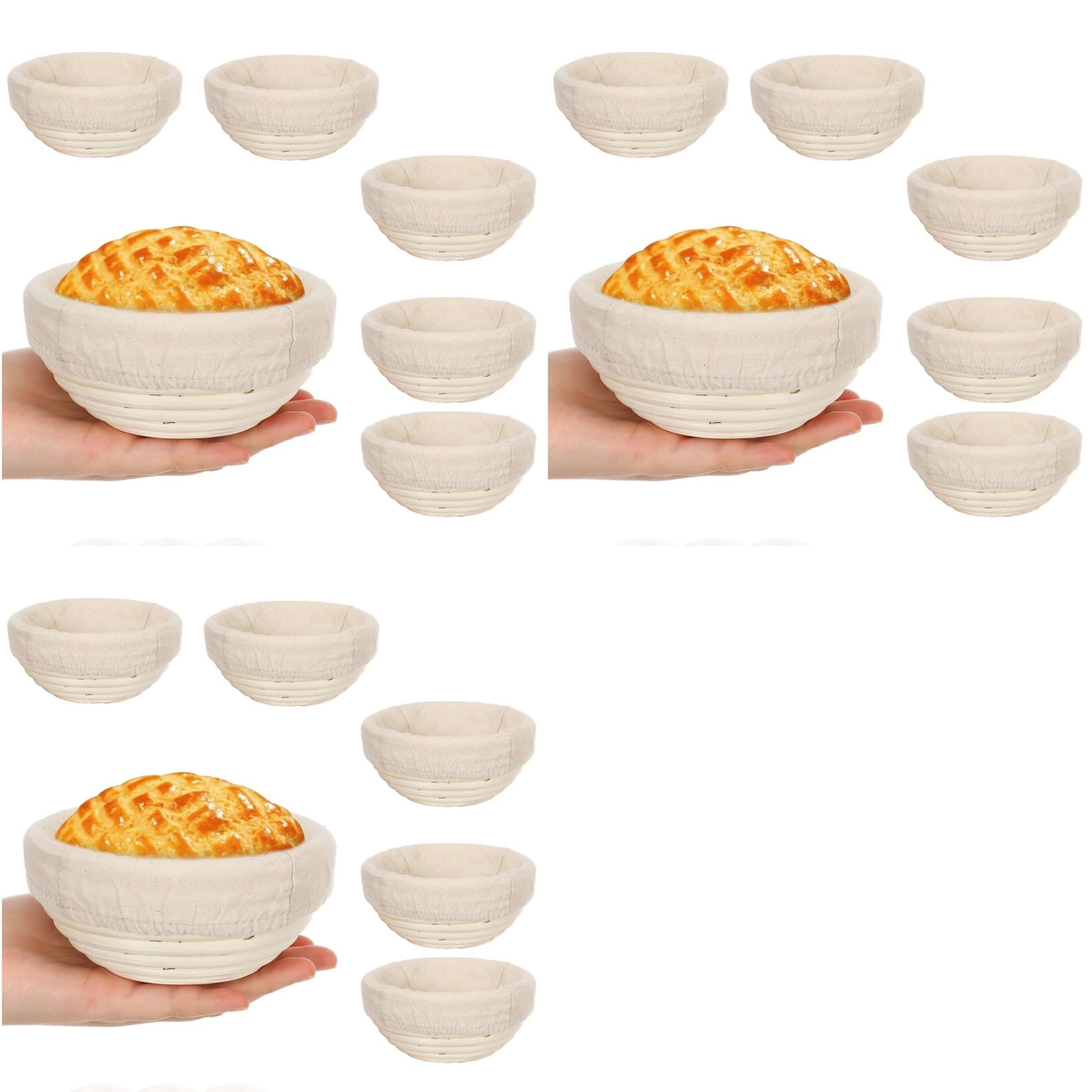Hndhbfgrt 18pc 5Inch Banneton Bread Proofing Basket Round Dough Sourdough Proofing Basket with Removable Liner