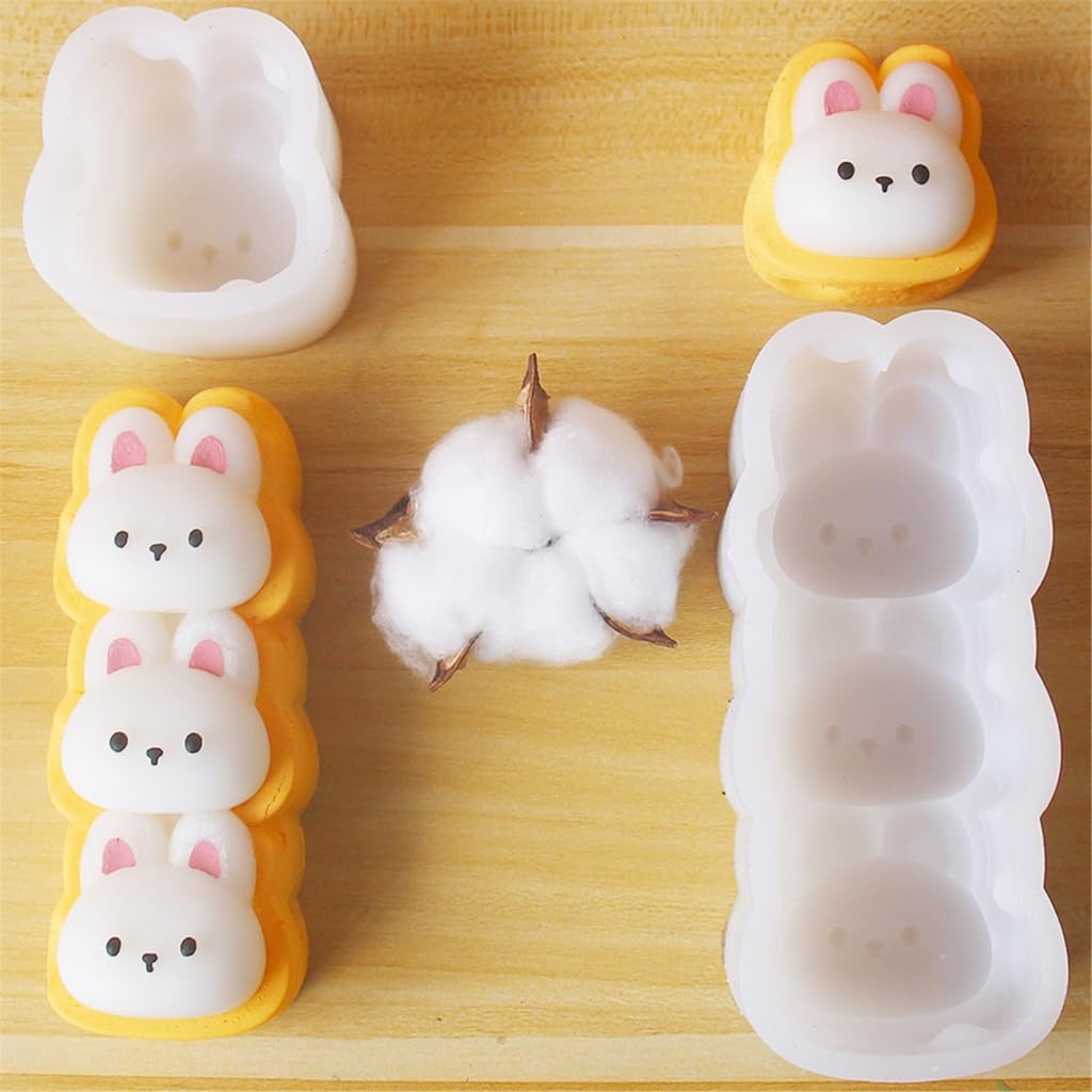 Stampi multiuso in resina epossidica a forma di coniglio, stampi flessibili per ornamenti e conigli adatti per dolci e regali fatti a mano