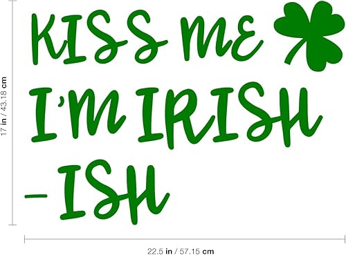 Miniatura 3 de Calcomanía de vinilo para pared del día de San Patricio, Kiss Me I'm Irish -Ish, 17 x 22.5 pulgadas, calcomanía divertida para el hogar, sala de